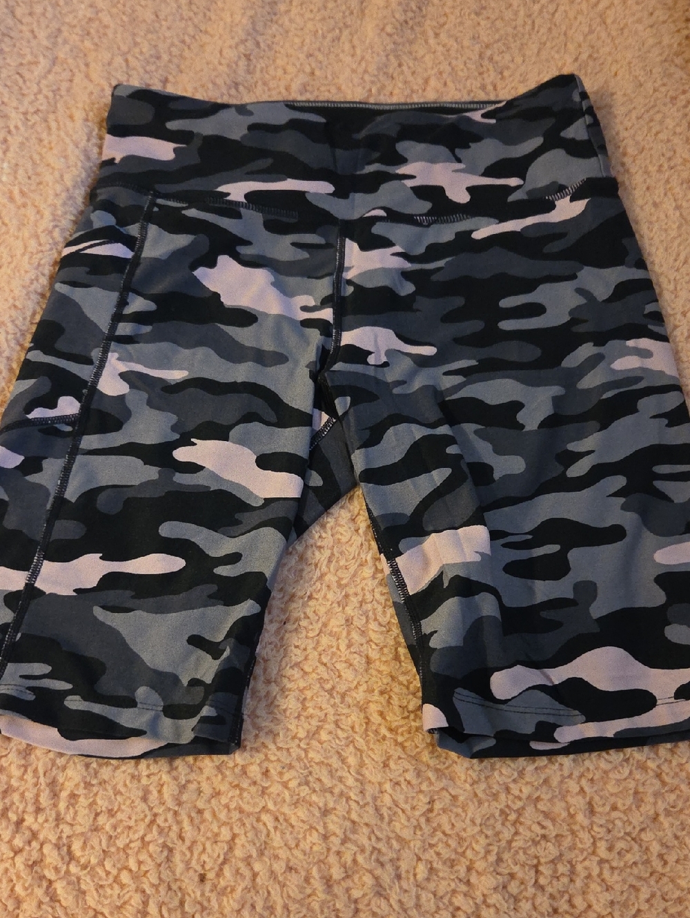Calvin Klein Collection Kids Camouflage Bike Shorts - Black & Gray